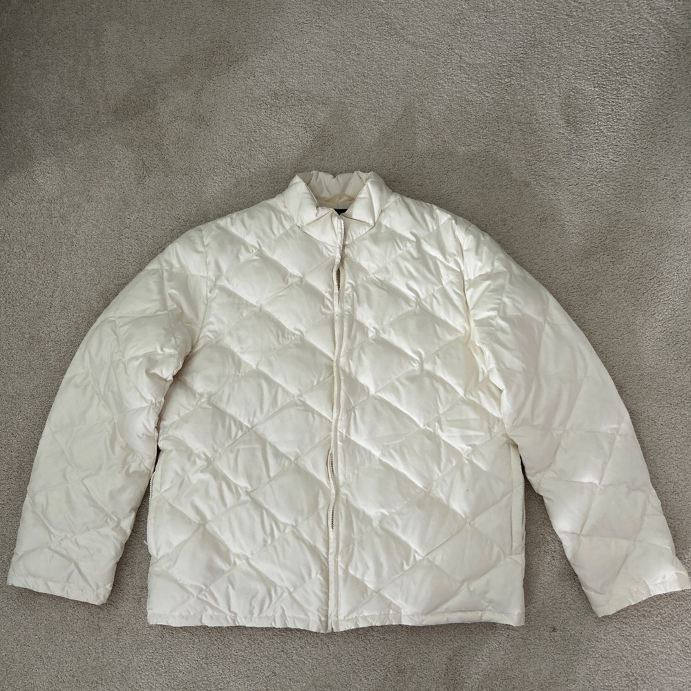 Banana Republic Woman Ivory Puffer Down Short Coat Size L